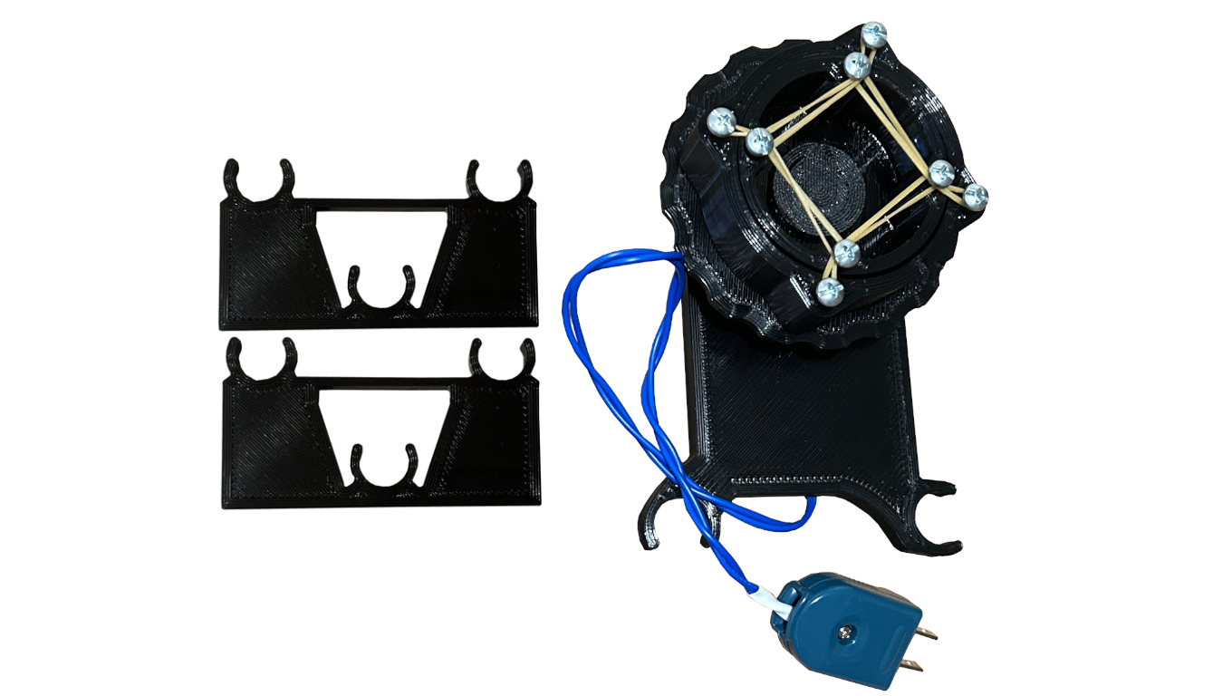 Dryer Motor/Mount With Adjustable Chuck and 2 Rail Stands